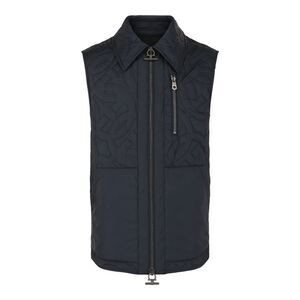 Ferragamo Gancini Monogram Quilted Vest Blue Mens